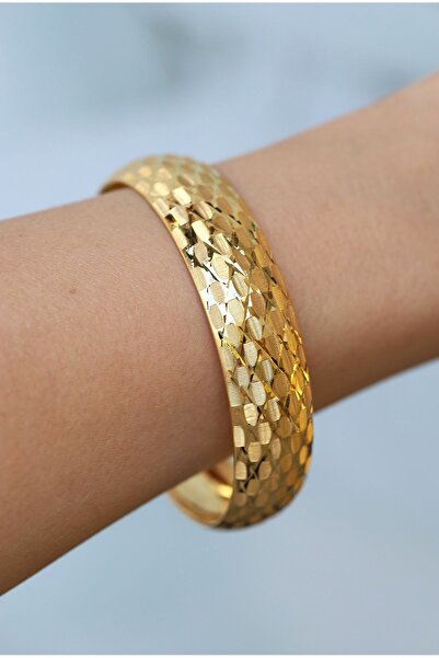 Yenigün Kuyumculuk Hediyelik Yatırımlık Kadın Baklava Model (1.5 Cm) Altın Bilezik