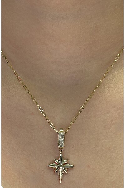 Hakan Güler Kuyumculuk 14 Ayar Altın Kutup Yıldızı Kolye Uçlu Ataç Zincir
