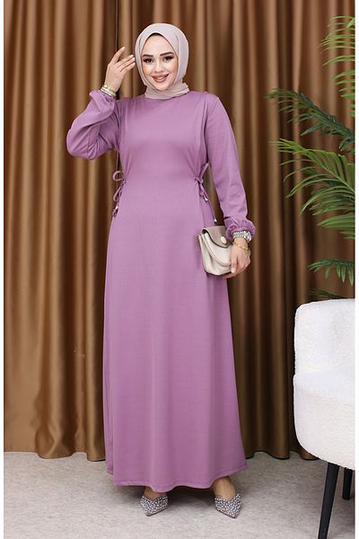 sefamerve Φόρεμα με κορδόνια Dusty Rose 5110-02