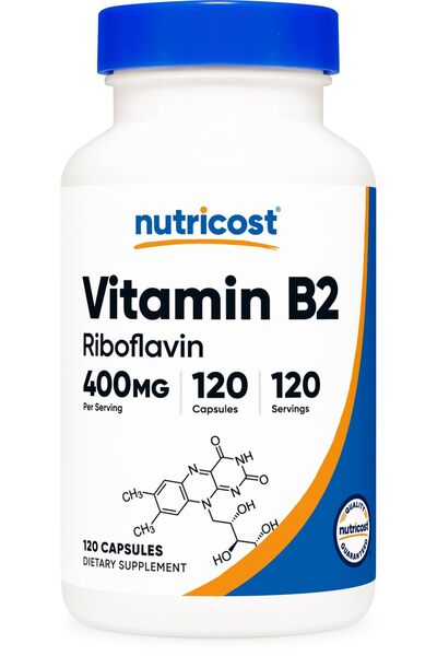 Nutricost Vitamin B2 (Riboflavin) 400mg, 120 Capsules - Gluten Free, Non-GMO