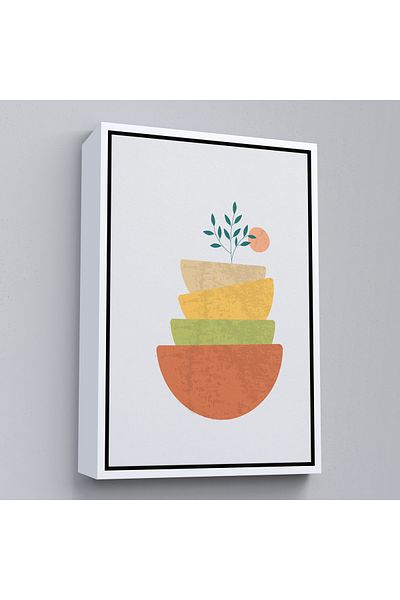 Harita Sepeti Pictură cu forme abstracte nordice moale cu cadru alb