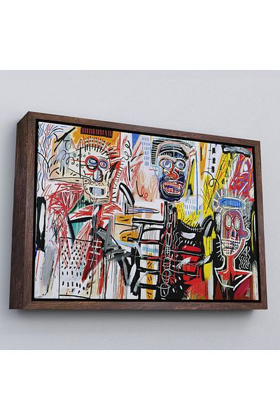 Harita Sepeti Tablou pe pânză fără titlu de Jean Michel Basquiat cu cadru alb
