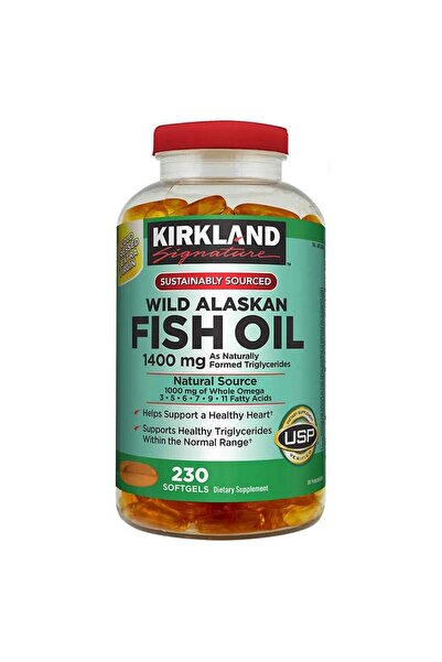Kırkland زيت السمك البري من كيركلاند سيجنتشر ألاسكا 1400 ملجم، 230 كبسولة هلامية