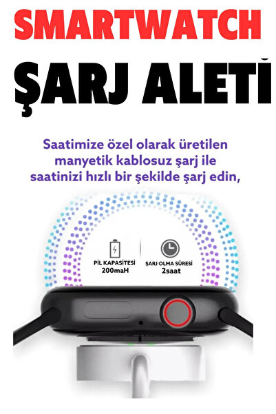 Nice For You T700 + Ultra  Smart Watch Uyumlu Akıllı Saat Usb Akım Korumali Şarj Aleti