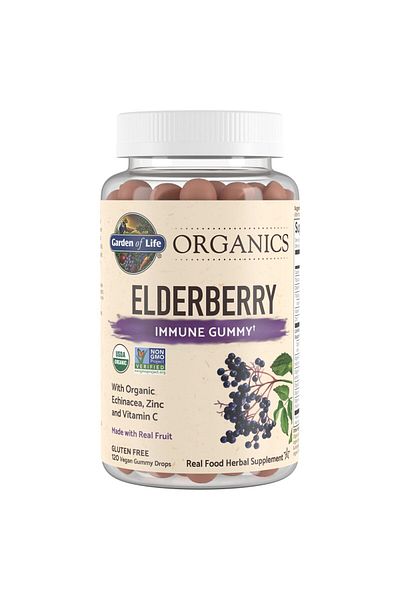 GARDEN OF LIFE Organics Elderberry Gummies - Immune Support, 120 Vegan Gummies