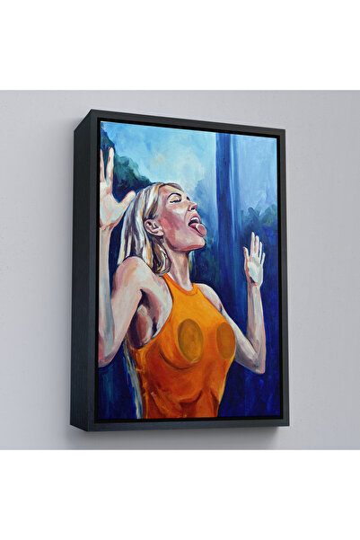 Harita Sepeti Žena liže staklo sa crnim okvirom na platnu