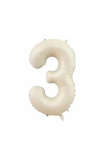 Kukuletaparty ^^ 34 Inch *3 Cream* Color 75 cm Number Foil Balloon