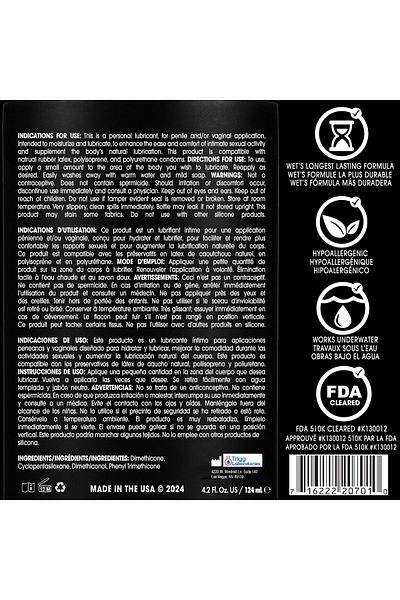 wish wett Platinum Silicone Lube for All, 4.2 Fl Oz - Long-Lasting, Water-Resistant, Condom-Safe, Non-Sticky