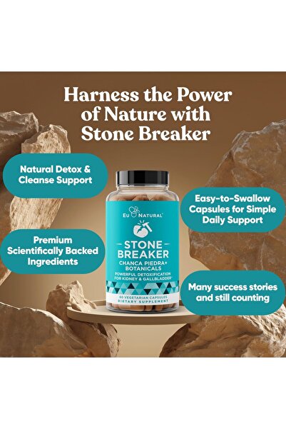 Eu Natural Chanca Piedra Stone Breaker – Kidney & Gallbladder Cleanse – Detox Urinary Tract – 60 Vegan Capsules
