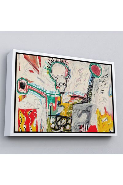 Harita Sepeti Χωρίς τίτλο 1982 Πίνακας σε καμβά του Jean Michel Basquiat με λευκό πλαίσιο