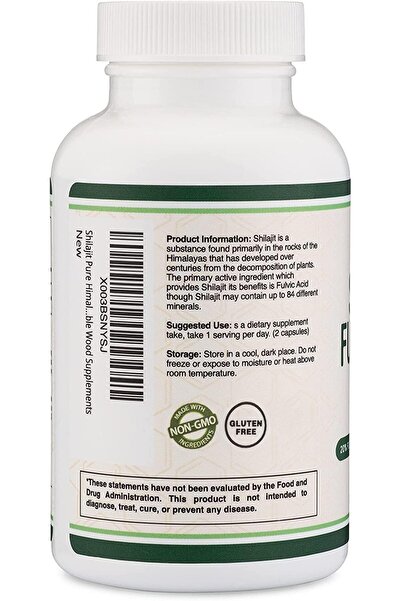 Double Wood Supplements Pure Himalayan Shilajit Capsules (20% Fulvic Acid, 1,000mg Extract, 120 Count) by Double Wood