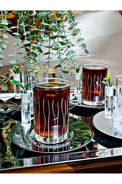 SAMSA 18 Pieces Pasabahçe Fine Decor Tee & Coffee Mirra Set