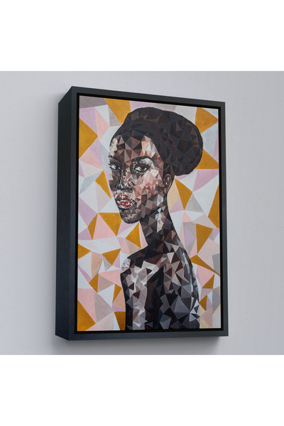 Harita Sepeti Afrička žena sa crnim okvirom, dekorativna slika na platnu za zid