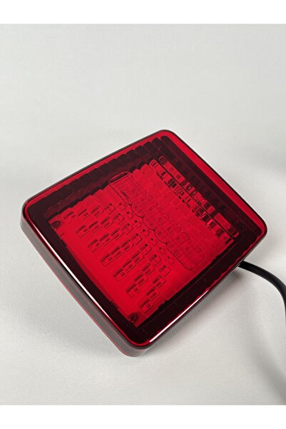 AHMET OTOMOTİV KARE LEDLİ STOP LAMBA KIRMIZI EKSTRA İLAVE FREN-PARK İSTEYENLER İÇİN (13CM) (12V-24V)