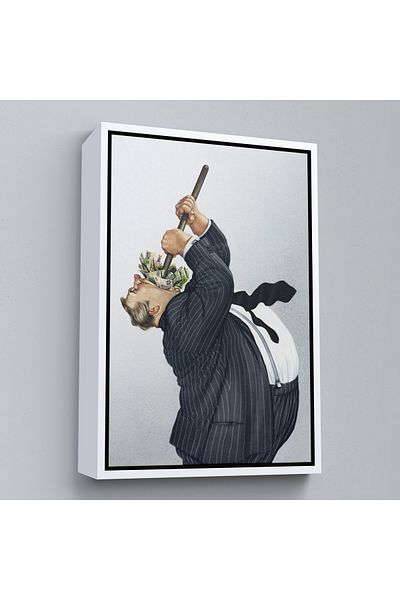 Harita Sepeti White Framed Our Present Bosses, Capital Owners Decorative Wall Painting