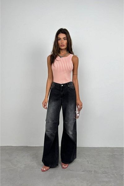 modaserdem    Ribbed Swim Collar Blouse