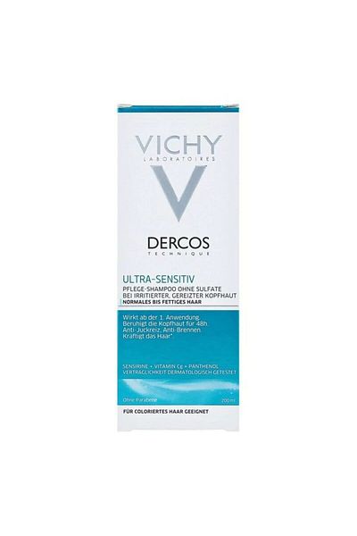 Vichy Dercos Ultra Soothing Sulfate-Free Shampoo for Normal to Oily Hair, 200 ml(Packagng may vary)