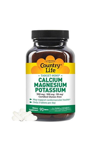 COUNTRY LIFE Calcium-Magnesium-Potassium - 90 Tablets