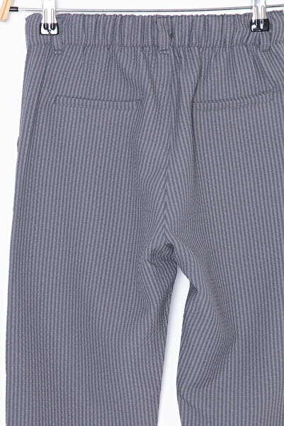 Cansın Mini Füme Beli Bağcıklı Duble Paça Erkek Çocuk Jogger Pantolon 20039