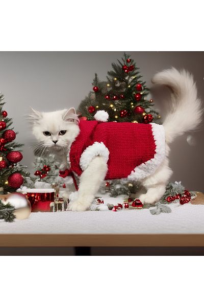Lady Fify Santa Claus Costume with Hood for Cat Dog