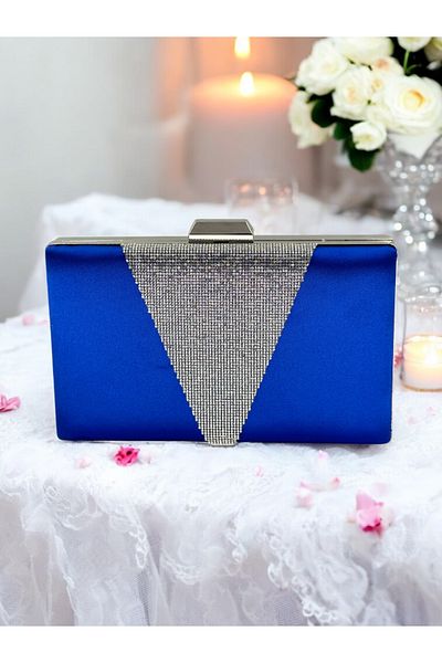 Biçanta Geanta de seara din satin Platinum Stone Geanta de seara Geanta de nunta de logodna