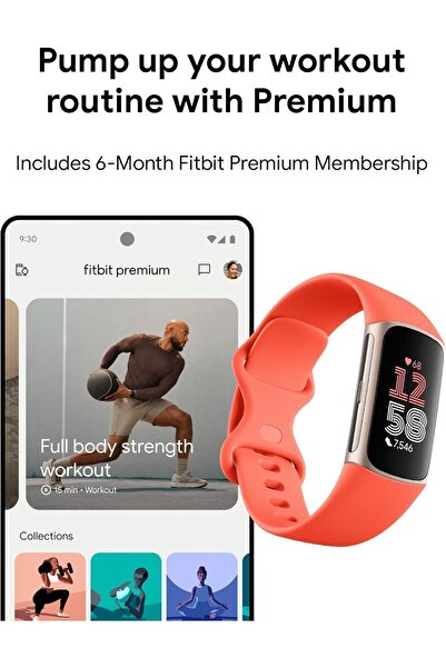 Fitbit Charge 6 Activity Tracker, S & L Bands Included, Obsidian/Black