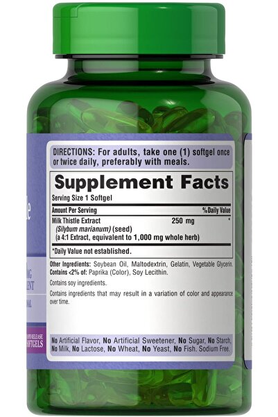 Puritan's Pride Milk Thistle , 180 Count (Pack of 2)