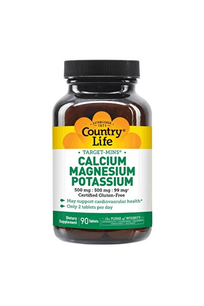 COUNTRY LIFE Calcium-Magnesium-Potassium - 90 Tablets