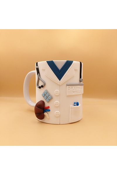 kuphane 3D Embossed Doctor Gift Mug Cup, Handmade Urology-Nephrology Doctor Graduation Gift