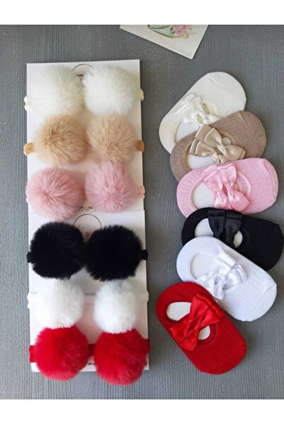 DEFNELİ BEBE Kız Bebek Çorap Bandana Set