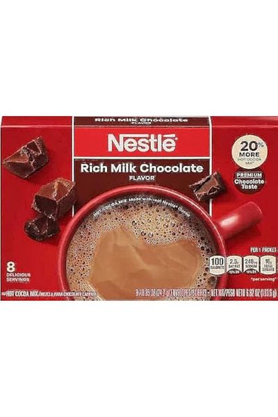 Nestle Hot Cocoa Mix Rich Milk Chocolate 8 x 0.85 ounces Carton