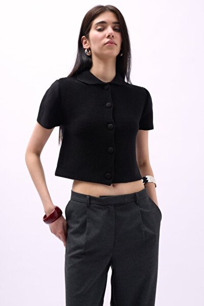 ALPACO Bluză cu guler tip Peter Pan nasturi -COLECȚIE