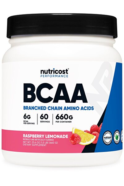 Nutricost BCAA Powder (Raspberry Lemonade, 60 Servings) - Optimal 2:1:1 Ratio