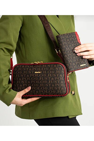 Just Polo Women's Long Strap 5 Compartment Shoulder Bag Justpolo Tycjtk2053