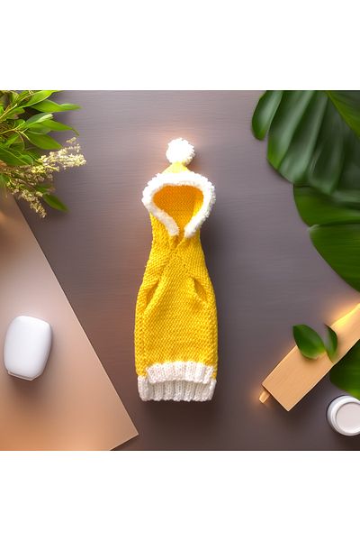 Lady Fify Furry Hooded Yellow Sweater for Cat Dog