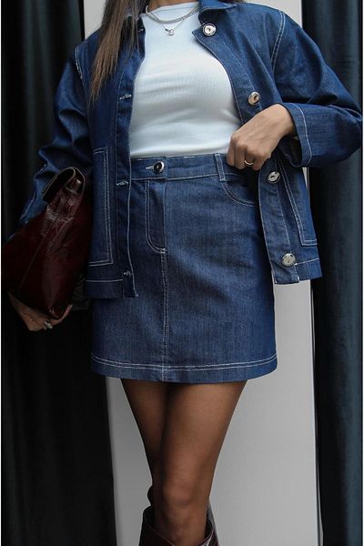 Havoş Fusta albastră Paxton din denim