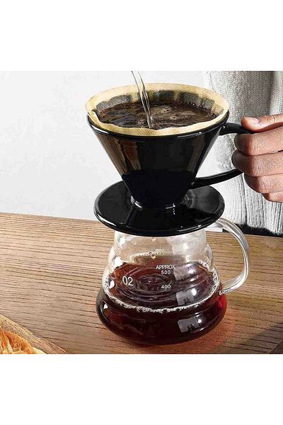 artizanmutfak Ceramic V60 Dripper |   Filter Coffee Brewing Equipment Black (Fss-2)