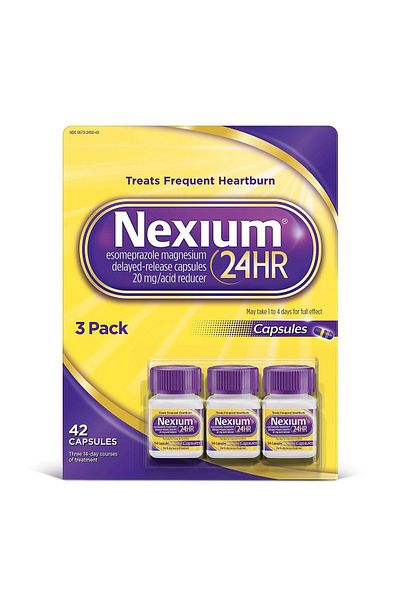 NEXIUM 24 Hr Acid Reducer 20 Mg 42 Capsules (Pack of 3)