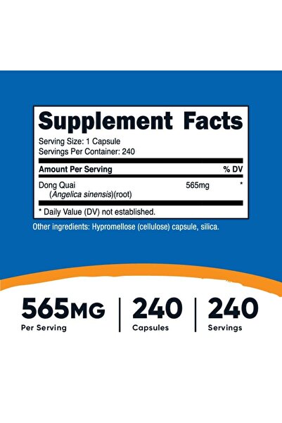 Nutricost Dong Quai 565mg, 240 Capsules (Angelica Sinensis) - Vegetarian Caps, Non-GMO, Gluten Free