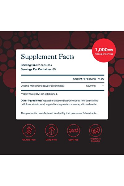 Youtheory Men's Vegan Maca - Energy, Stamina & Endurance - Dairy, Soy, Gluten Free - 120 Capsules