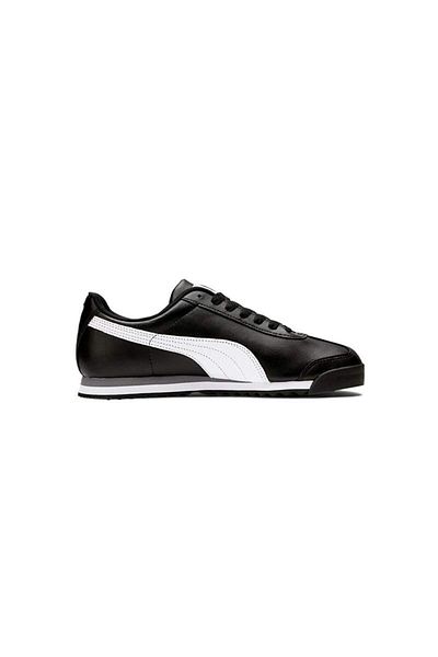 Puma Roma Basic Unisex Sports Shoes 353572-11 Black-White-Silver