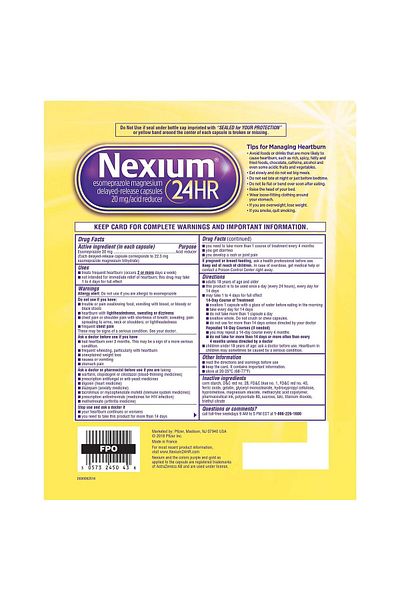 NEXIUM 24 Hr Acid Reducer 20 Mg 42 Capsules (Pack of 3)