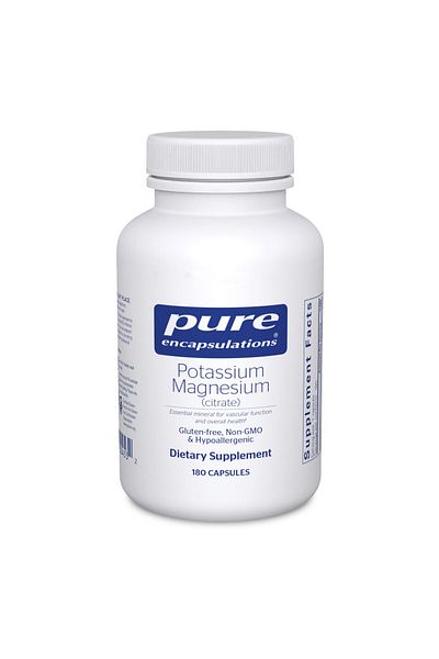 Pure Encapsulations Potassium Magnesium Citrate - Heart & Bone Health - Gluten Free, Non-GMO - 180 Caps