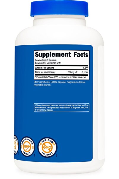 Nutricost Niacinamide (Vitamin B3) 500mg, 240 Capsules - Non-GMO, Gluten Free, Flush Free Vitamin B3