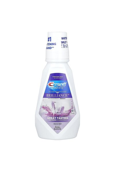 CREST 3D White Brilliance Alcohol Free Whitening Mouthwash, Clean Mint, 16.9 Fluid Ounce