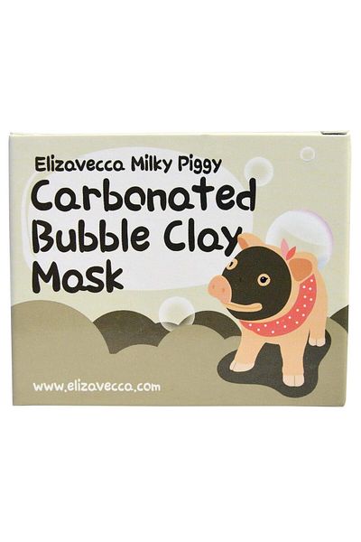ELIZAVECCA Milky Piggy Carbonated Bubble Clay Mask 100g, Damage Control, Skin Exfoliating, Pore Tightening