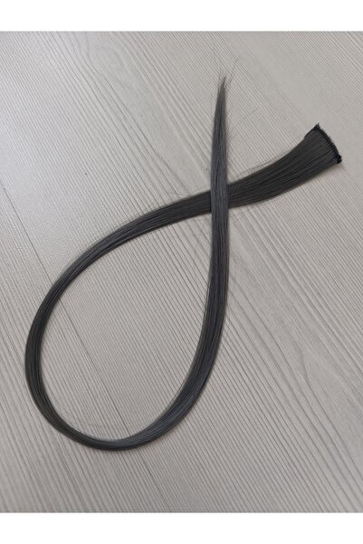 MutluBiDünya Koyu Gri Saç Postişi 50 Cm
