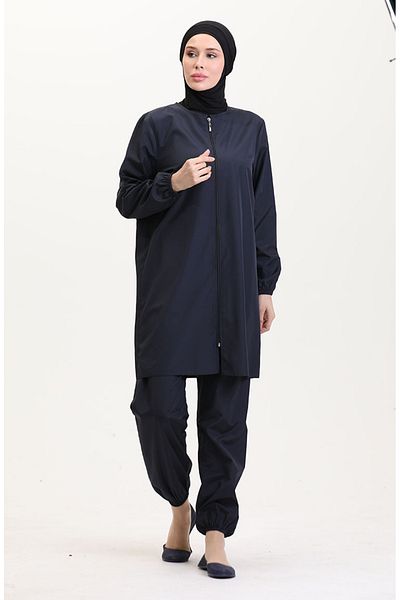 sefamerve Hijab-Badebekleidungstasche mit Reißverschluss, Geschenk 9003-02, Marineblau