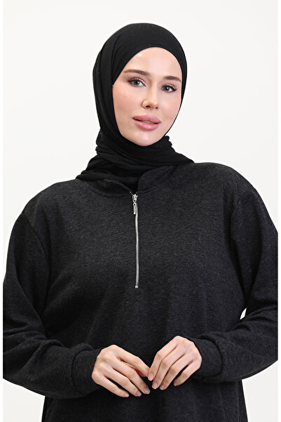 sefamerve Ecrin Fabric Tunic and Pantalon 0554-02 Anthracite Double Set