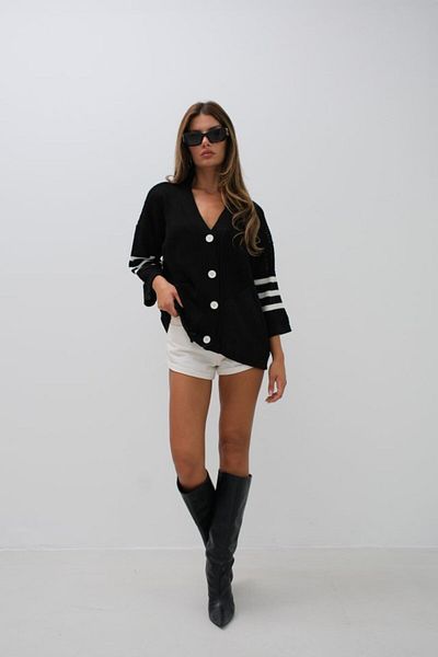 Butik Cardigan ajurat cu imprimeu pe spate Mra Fashion